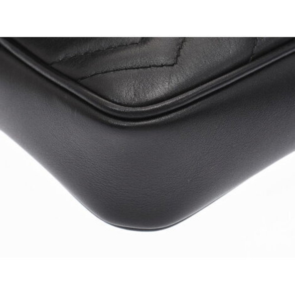 Gucci GG Marmont Mini Bag Black Leather Shoulder - Picture 6 of 12